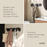 Umbra Sticks Wall-Mounted Coat Rack Rail with 8 Retractable Pegs Black view 4