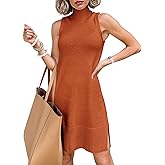 Chang Yun Women's Sleeveless Turtleneck Sweater Dresses 2025 Casual Knit Pullover Sweaters Dressy Bodycon Tank Mini Dress