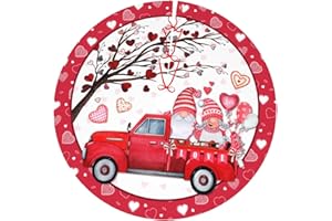 MAJOUG Gnome Hearts Christmas Tree Skirt 36" for Xmas Halloween New Year Holiday Party Home Tree Mat Decor Ornaments Decoration