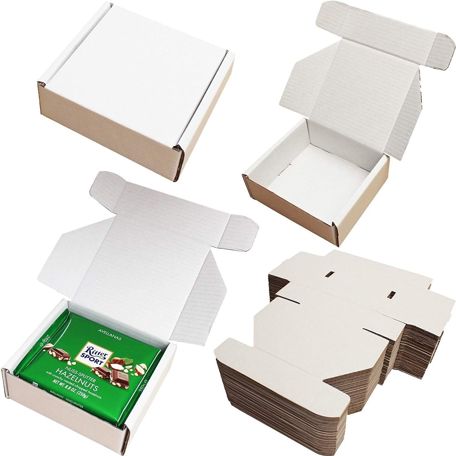 6" x 6" x 2.5" White Shipping Storage Boxes Cardboard Postal Gift Small Parcel (10) Amazon.co