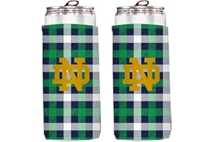 KOLDER College Team Logo Logo Ultra Slim 12oz Beer Can Holder Insulator Coolers - 2-Pack (Notre Dame Fighting Irish)