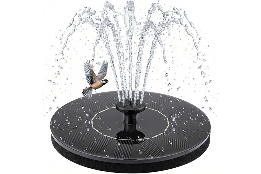 Yeomi Solar Fountain, Floating Solar Water Pump for Bird Bath, Outdoor Water Fountain No Battery or Electricity Needed, Easy to Use for Garden, Pond, Patio
