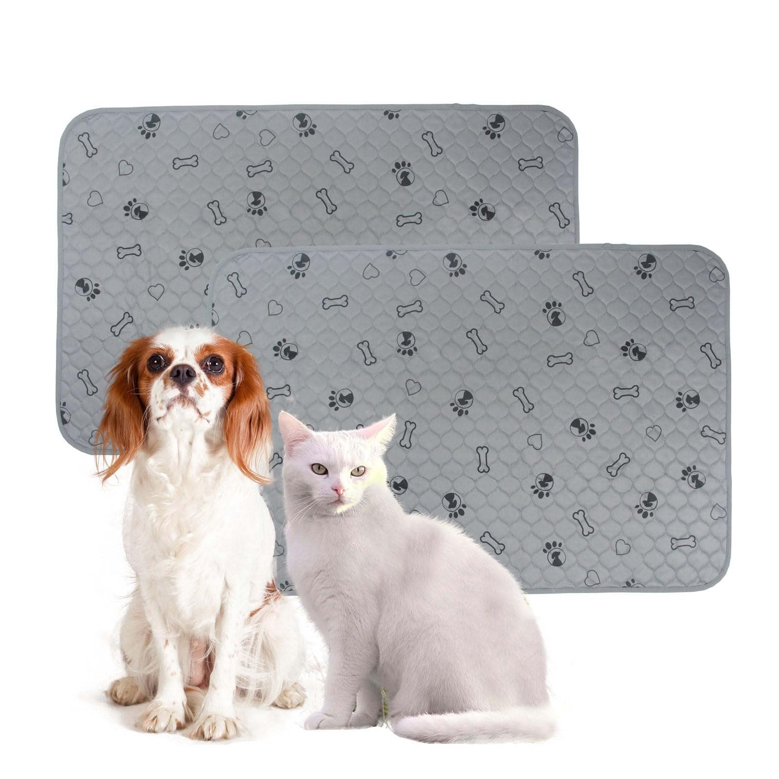 Photo 1 of 2 Pack 18x24 Washable Dog Pee Pads with Puppy Blanket,Puppy Pads,Dog Pad Washable Waterproof, Potty Buddy Reusable Potty Pads for Dogs,Super Absorbent Reusable Pet Training Pads