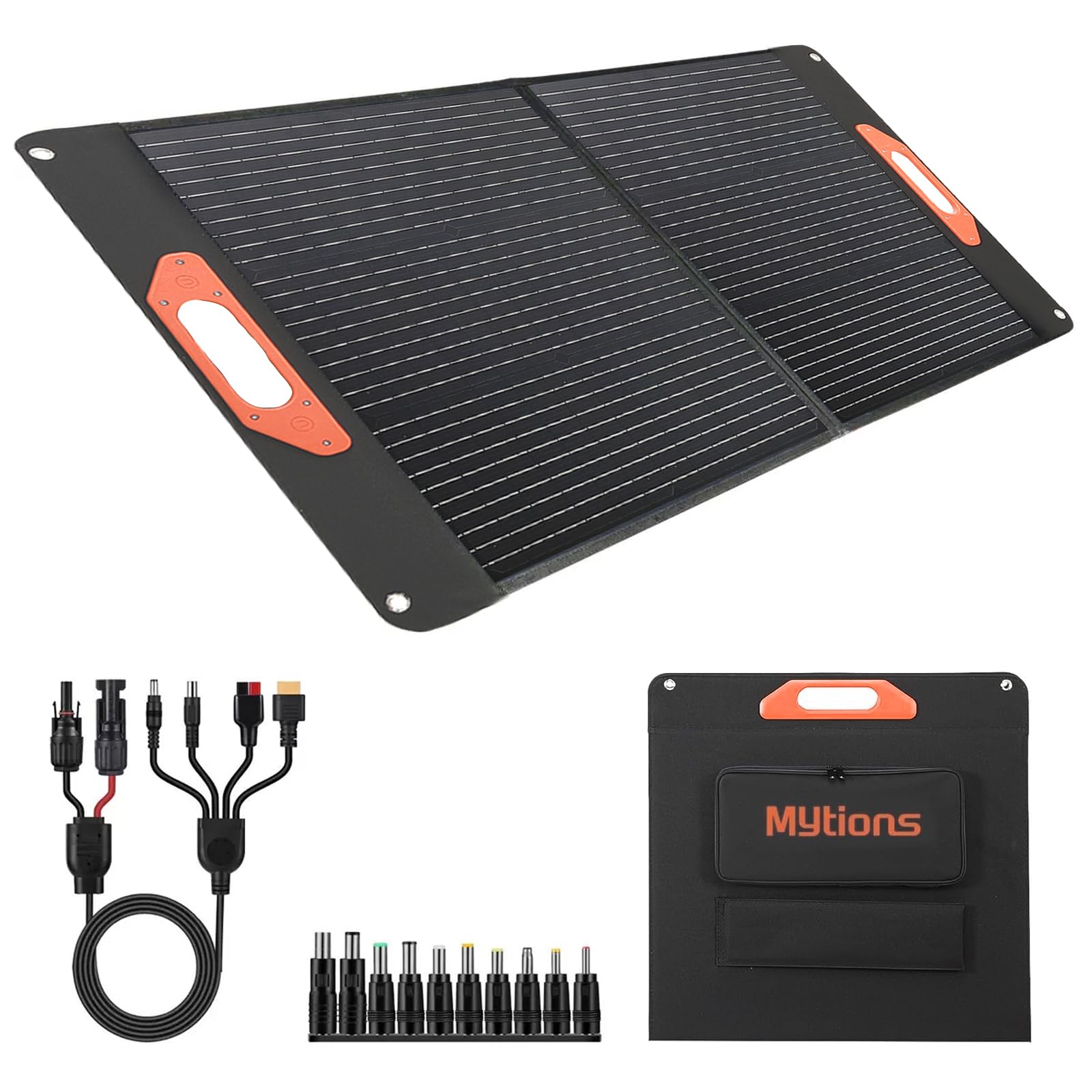 Photo 1 of 100W Portable Solar Panel for Power Station, Compatible with Jackery, Ecoflow, Bluetti, Anker and More Portable Power Stations, Weatherproof for Camping, RV, Emergency Power (100W)