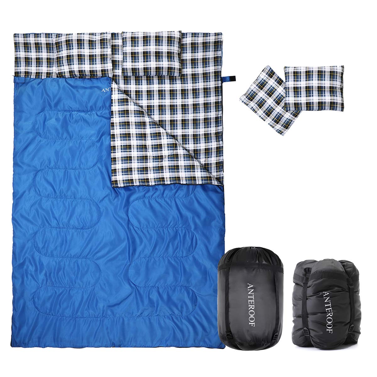 Double Sleeping Bag Cotton Flannel, Waterproof Outdoor Backing Sleeping