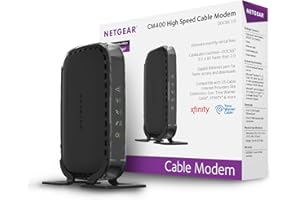 NETGEAR Cable Modem CM400 Compatible with Cable Providers Xfinity by Comcast, Spectrum, Cox | For Cable Plans Up to 100 Mbps | DOCSIS3.0, Black (CM400-100NAS)
