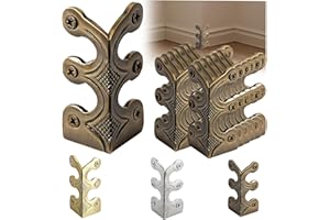 Skiffers Baseboard Corner Protectors, 12PCS Vintage Metal Corner Solid Brass Board Corner for Decorative Cover, Suitable for 