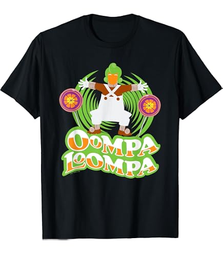 Amazon.com: WILLY WONKA Adults T-Shirt | Black Oompa Loompa Dance