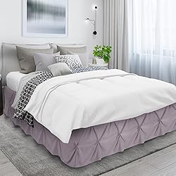 Nestl Dusty Purple Bed Skirt King Size, Pinch Pleat