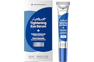 HEALTHYDERM Instant Under Eye Lift Serum - Reduces Eye Bags, Wrinkles, Puffy Eyes, Dark Circles & Crow’s Feet in Minutes - Advanced Firming Polysaccharide Formula for Mature Skin - 20 mL