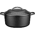 EDGING CASTING Pre-Seasoned Cast Iron Dutch Oven Pot with Lid Dual Handle, Round 5 Quart, Black