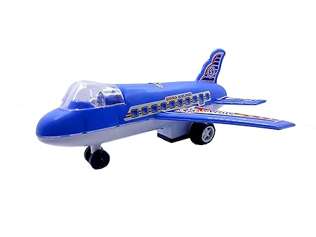 TOYMANIA Big Size Aeroplane Toy for Kids. | Powerful Friction Powered System. (Blue Color)
