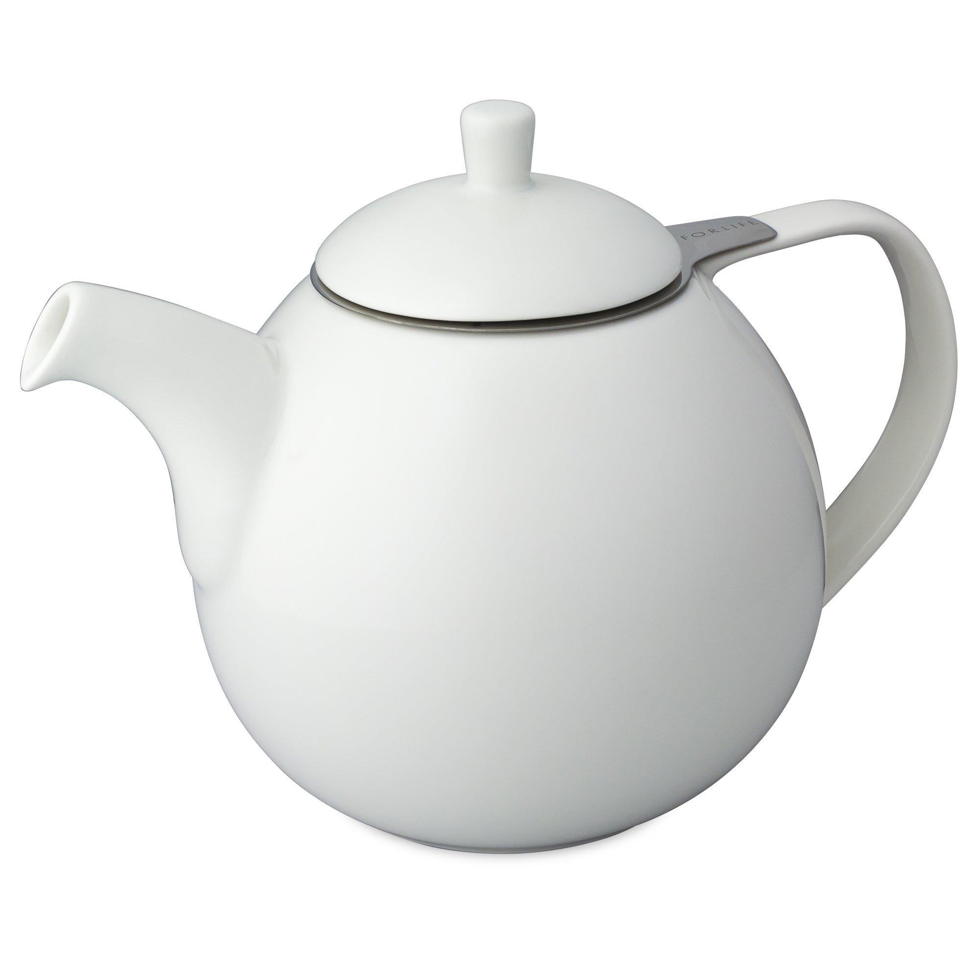 Forlife 519140 Teapot, Ceramic, White