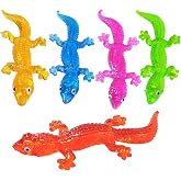 5Pack Super Stretch Sticky Lizard Mochi Squishy Toys,Soft Stress Relief Fidget Toys, Goodie Bag Stuffers,Classroom Prizes,Birthday Gifts,Party Favors (Transparency Series)