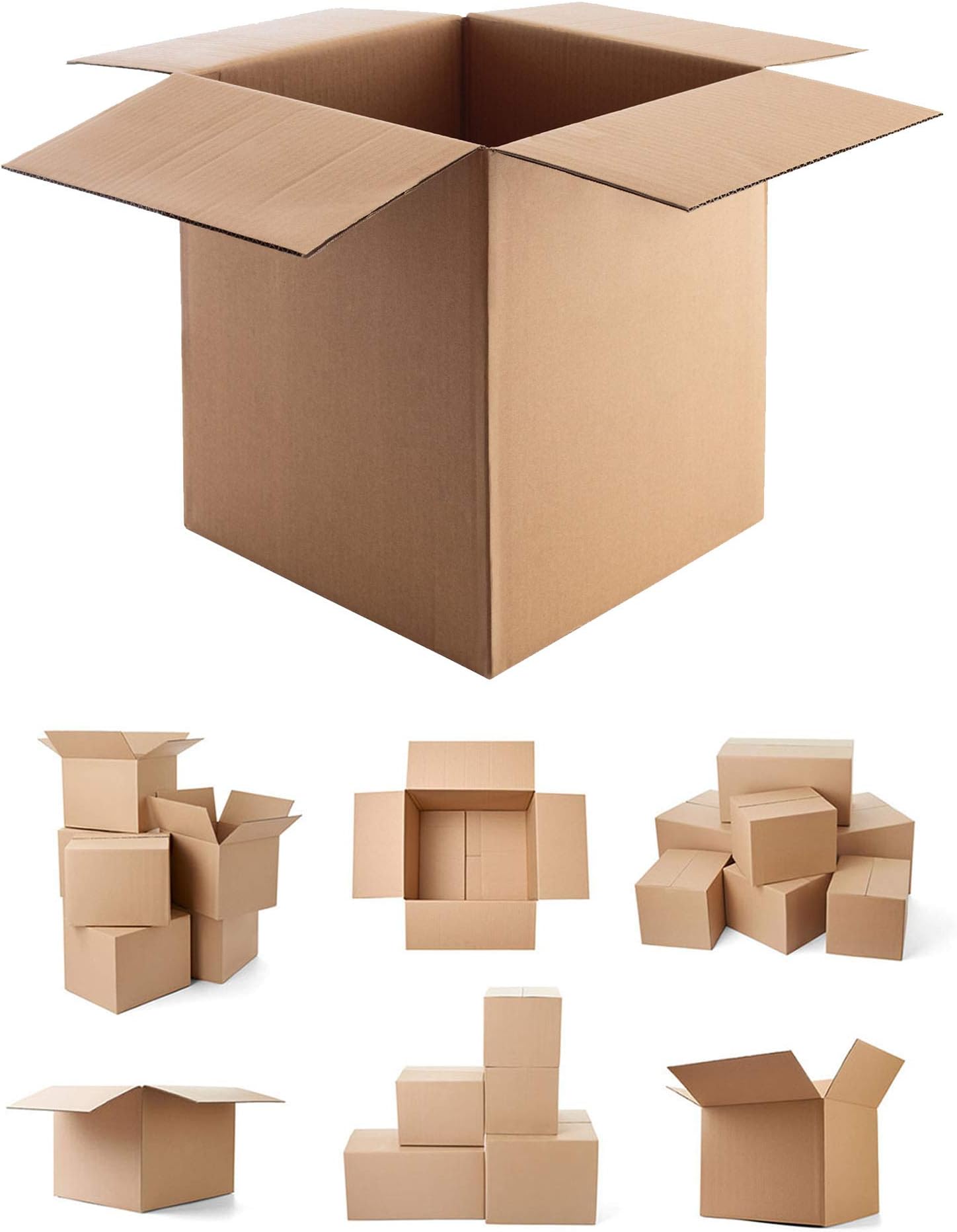 Wellpack Europe FLATPACK LARGE CARDBOARD PACKING MOVING HOUSE REMOVAL PACK OF 10 BOXES 16x16x16" 406x406x406MM