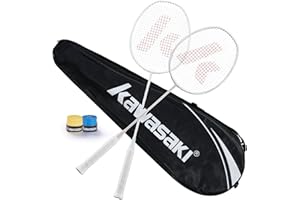 VICLEO Badminton Racket Professional Graphite Shaft Badminton Set 2 Super Lightweight Shuttlecock Racquet for Training, Sports and Entertainment