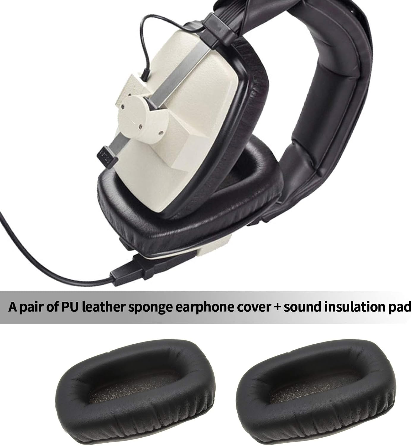 Be In Your Mind Pair of Replacement Leather Earpads Ear Pads Ear Cushions with Inner Foam Mats Compatible with DT100 DT102 DT108 DT109 Headphones - Image 3
