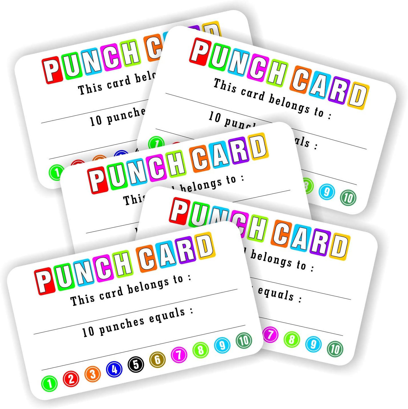 Punch Cards (Pack of 100) Incentive Loyalty Reward Card for Classroom Business Kids Behavior Students Teachers - 3.5" x 2" Inches: Arts, Crafts & Sewing