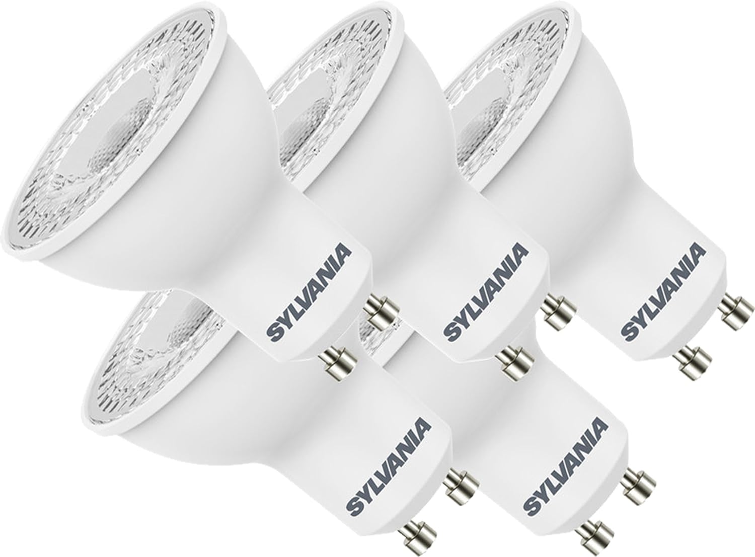 Sylvania Plastic LED Lamp, Warm White, GU10, 4.5 W, Pack of 5