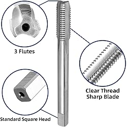 Burkit 2pcs M8 X 1.25 Thread Tap Right Hand, HSS M8