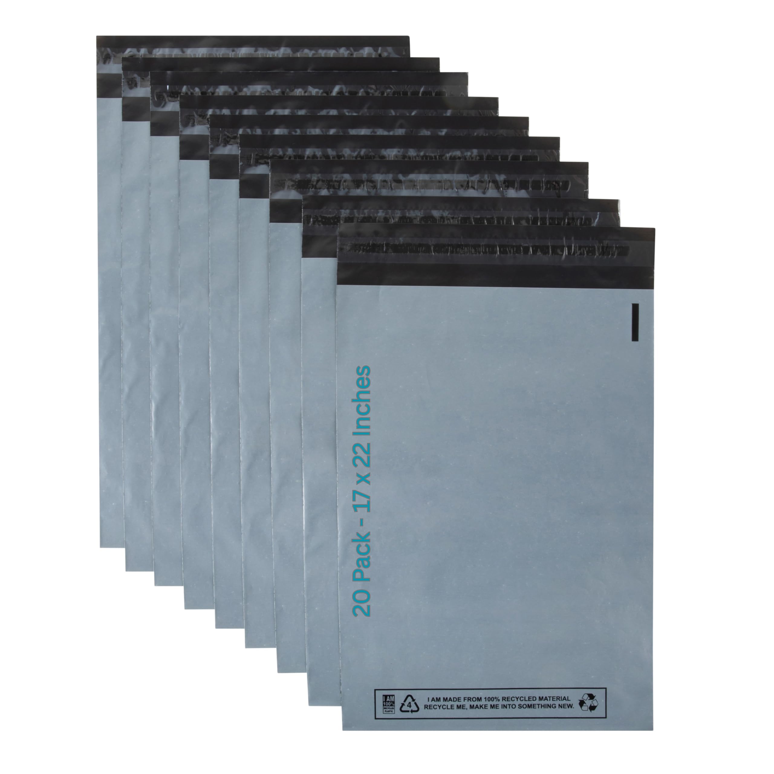 DVIVA 20pcs Grey Postage Parcel Bags17 x22(432 x 558mm) Waterproof and Tear-Proof Strong Self Adhesive Polythene Recyclable Mailing Large Parcel Postage Envelope Bags for Delivery,Shipping & Packages