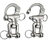 MAMDAFAON Pair Swivel Jaw Snap Shackle 316 Stainless Steel for Quick Release Bail Rigging,Sailboat Spinnaker Halyard and Marine Applications