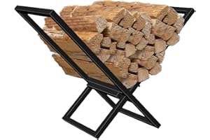 Lilybud--lily Firewood Rack Log Holder for Indoor, Firewood Holder for Fireplace, X-Style Fire Wood Storage Racks Fireplace Wood Holder for Indoor