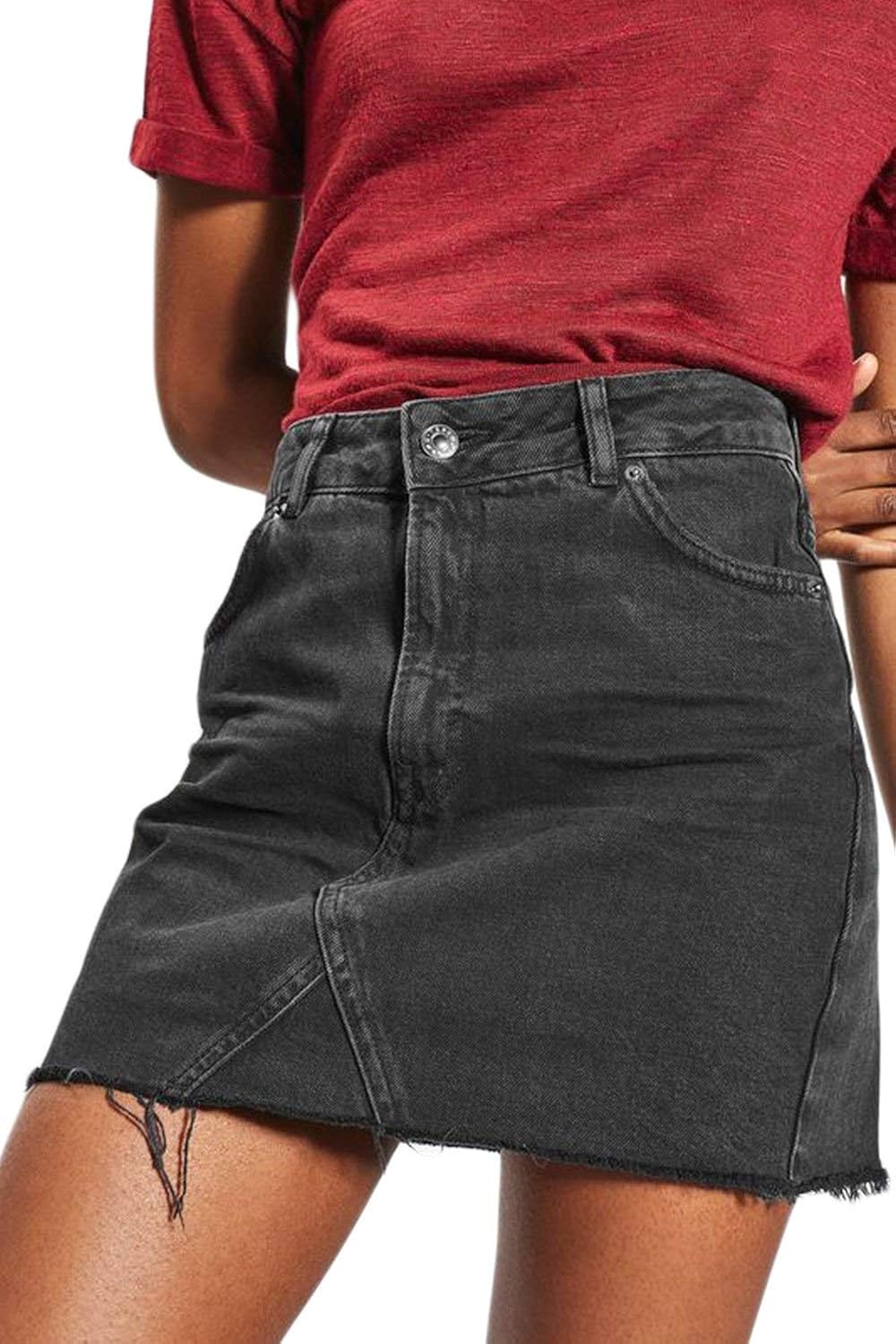 Women S Summer High Waist Loose Unique Skirts Mini Jeans A Line Jean