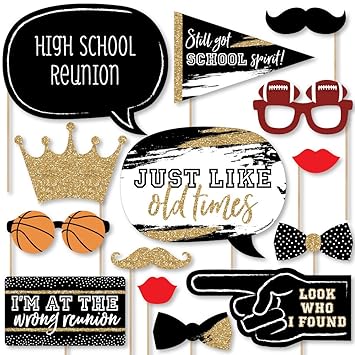 Class Reunion Photo Booth Props Kit Amosfun High School Class
