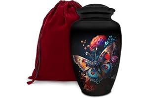 Honorary Memorials Urn - Urns for Human Ashes Adult - Butterfly Memorial Urns for Human Ashes - Decorative Urns - Cremation Urn for Adult Ashes - 200LB Urn with Bag