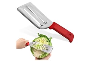 Lettuce Shredder Knife for Coleslaw - Stainless Steel Shredder Knife, Ergonomic and Non-Slip Handle, 11.8" Rust Resistant Cab