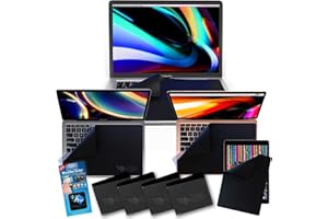 CLEAN SCREEN WIZARD WizDustCover Microfiber Cleaning Cloths 16”, 15”, 14”, 13” Keyboard Protection Computer Laptops Multi Size Screens/Keyboard Covers, 4 PCS (Black)