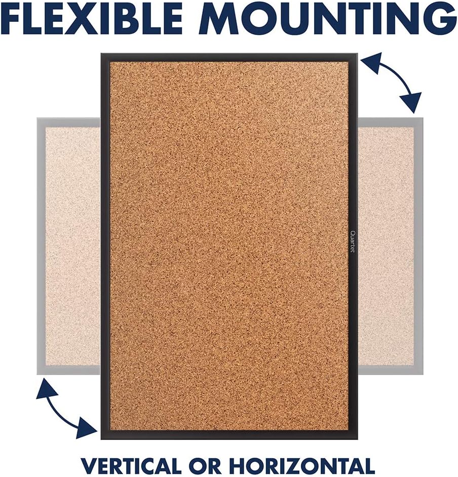 Quartet Cork Board, Bulletin Board, 2' x 1.5' Corkboard, Black Frame (2301B) : Office Products