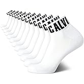 Calvin Klein Mens Quarter Socks - 12 Pack Breathable Soft Cushioned Quarter Cut Athletic Ankle Socks for Men