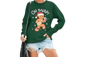 FAYALEQ Merry Christmas Sweatshirts Women: Gingerbread Graphic Shirts Funny Xmas Sweater Winter Long Sleeve Pullovers