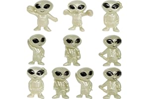 Mini Aliens Figure - 2.8cm Realistic Collectible Display Ornament | Glow in The Dark Alien Figures Set | Creative Glowing Min