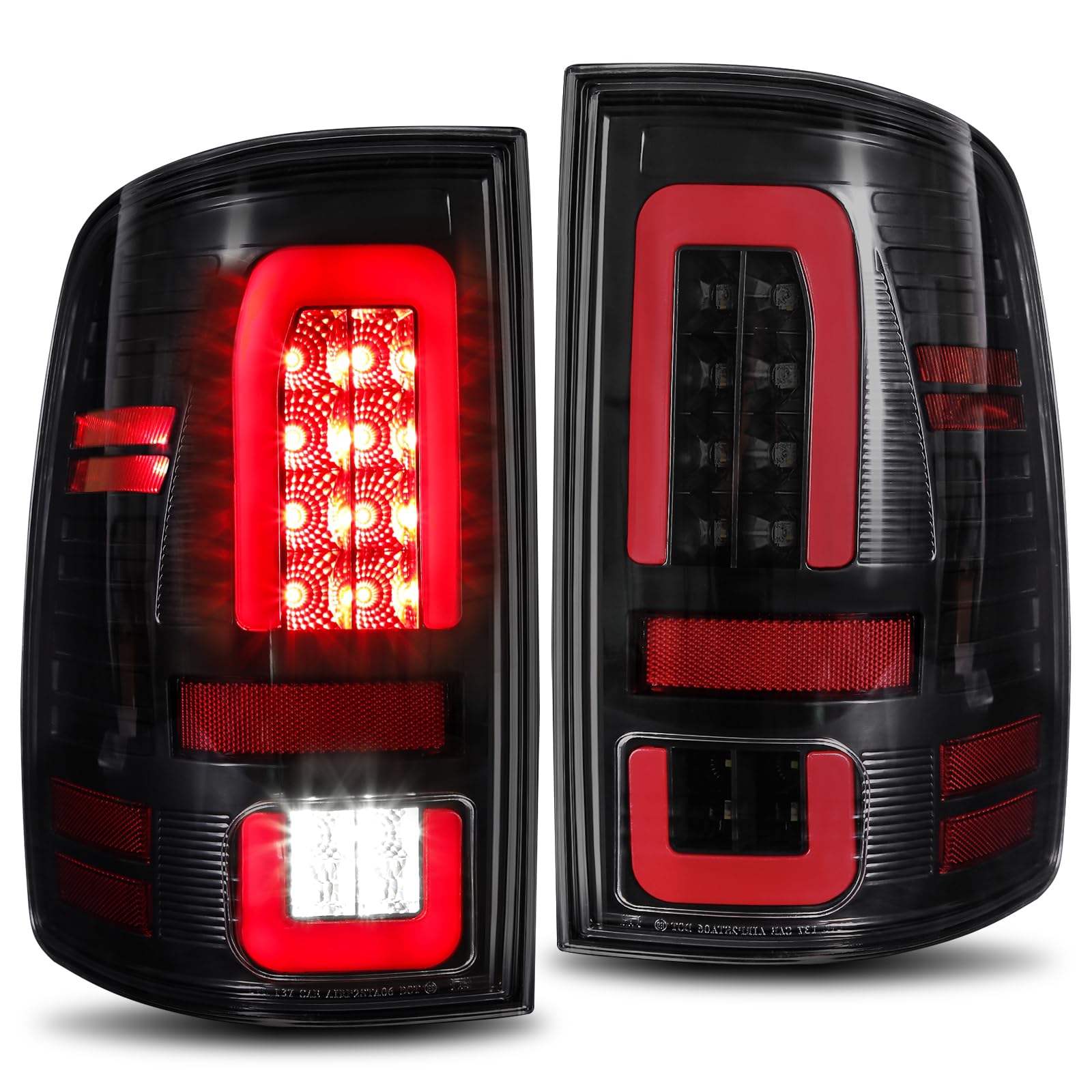 Photo 1 of MAYELLO Black Full LED Tail Lights Brake Rear Lamps Clear Lens Blackout Style Upgrade for 2009-2018 Dodge Ram 1500 2500 3500, 2019-2024 Ram 1500 Classic, fit Factory Halogen Trims Only