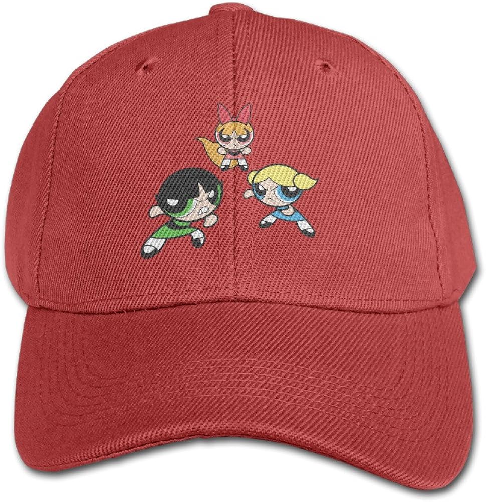 Golf The Powerpuff Girls Kids Toddler Peaked Hat Boys Girls Baseball Cap Snapback Unisex Red