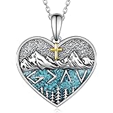 Zunxinsan God is Greater Than the Highs and Lows Necklace 925 Sterling Silver Mountain Faith Necklace Christian Jewelry Gifts for Women