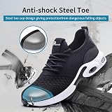 Hanani Steel Toe Caps Trainers Lightweight Boots EU41 UK7 Black White view 5