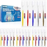 Navona 100 PCS Travel Toothbrush and Toothpaste Set, Travel Toothpaste, Bulk Toothpastes, Individually Wrapped Bulk Toothbrush, Ergonomics Handle,Medium Soft Bristle, Perfect for Hotel