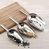 HaWare Stainless Steel Ice Scoop Set 5/8/12 oz Heavy Duty Dishwasher Safe view 2