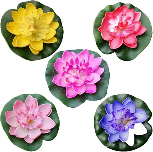 Amazon Com Vorcool 5pcs Artificial Floating Water Lily Lotus