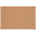 Quartet Cork Board Bulletin Board, 2' x 3' Framed Corkboard, Oak Frame, Decorative Hanging Pin Board, Perfect for Office & Ho