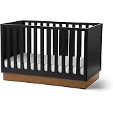 Little Seeds Dawn 4-in-1 Convertible Crib, Black/Acorn