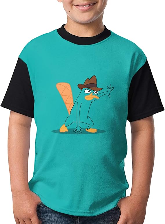 Amazon Co Jp クラシック Perry Platypus 5 21年夏のユースtシャツファッション子供用半袖ラウンドネック漫画かわいいtシャツ 服 ファッション小物