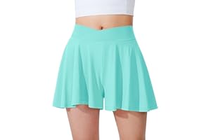 Somaibo Girls Flowy Shorts Butterfly Shorts with Liner 2-in-1 Athletic Tennis Running Gym Shorts with Pockets for Kids