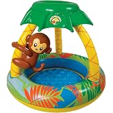 Poolmaster Learn-to-Swim Go Bananas Monkey Inflatable Kiddie Pool With Canopy
