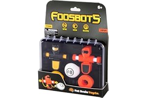 Fat Brain Toys Foosbots On The Go Tabletop Trickshot Game, 2 Player Soccer Toys, Games for Kids Ages 6+