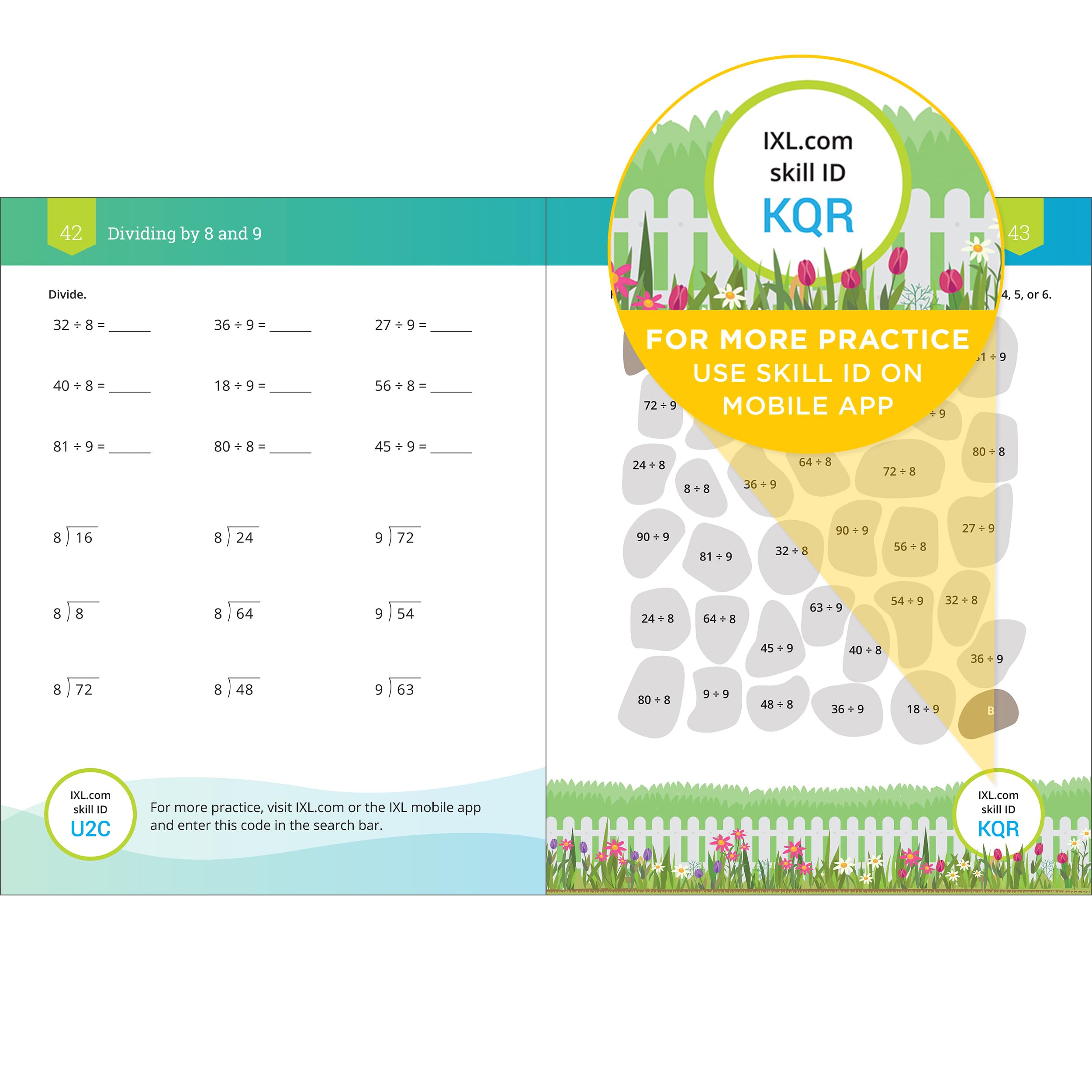 IXL Division 3rd Grade Math Workbook, Mathematics Book for Kids Ages 8-9 Covering Dividing Facts and Properties, Modeling With Multiplication, Word Problems, and More (IXL Topic-Specific Workbooks)